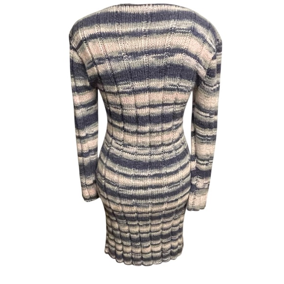 Striped Hand-Knit Sweater Dress - Picture 3 of 7